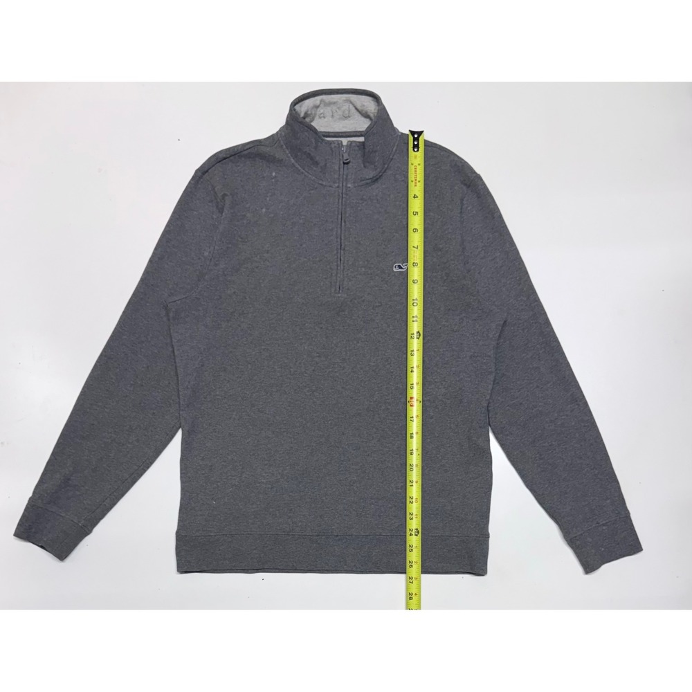 Vineyard Vines Performance Mens Medium Gray Heather Quarter Zip Pullover Sweater